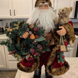 Cosman Intl Co. 20.5" Vintage Velvet Santa Figurine
